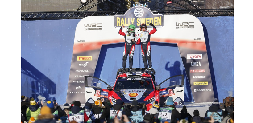 Η Hyundai κατέκτησε τη δεύτερη της νίκη στο φετινό Παγκόσμιο Πρωτάθλημα Ράλι (WRC) αυτή τη φορά στη Σουηδία