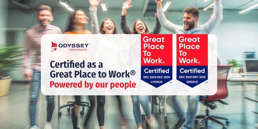 Odyssey Cybersecurity: &Delta;&iota;&pi;&lambda;ή &delta;&iota;ά&kappa;&rho;&iota;&sigma;&eta; Great Place to Work&reg; &gamma;&iota;&alpha; &Kappa;ύ&pi;&rho;&omicron; &kappa;&alpha;&iota; &Epsilon;&lambda;&lambda;ά&delta;&alpha;